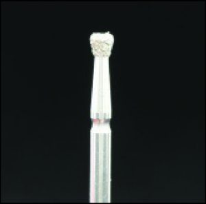 Figure 10-43. Inverted cone bur with lateral cutting edges used for preparing the cingulum rest seat.